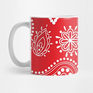 Mandala Pattern Red and White Halloween Fall Autumn Season Mug